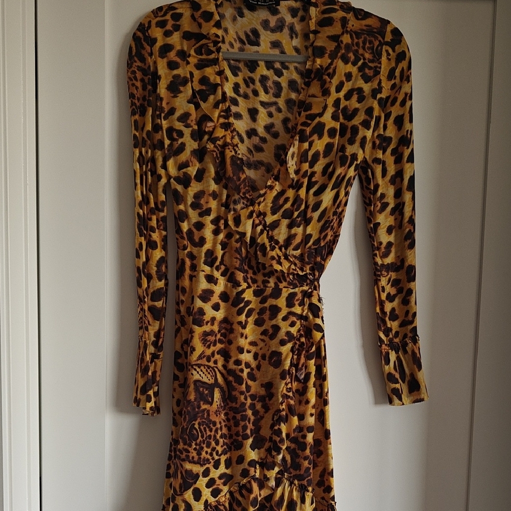 The Kooples Animal Print Long Sleeve Dress